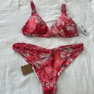 NWT Volcom Women's Sea U Soon Vneck Two Piece Bikini